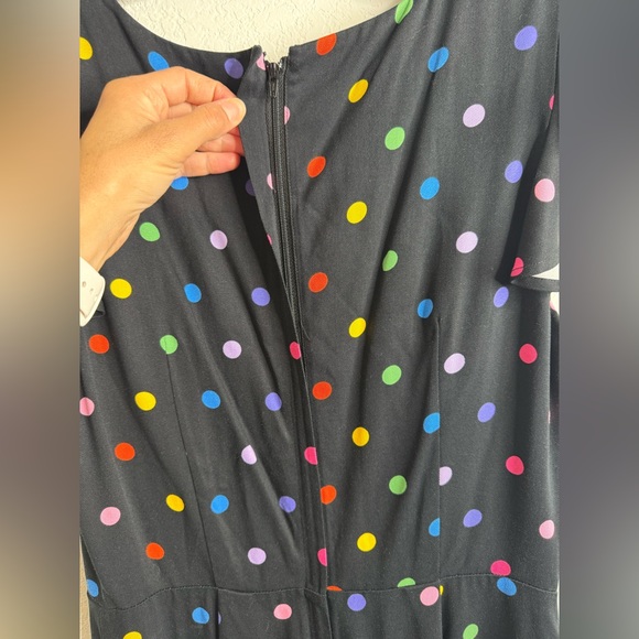 NWT Collectif the Thelma retro rainbow polka dot jumpsuit Sz 4 - Picture 15 of 16